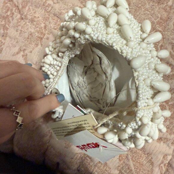 White Beaded Shoulder Bag - Handcrafted in India- VIRAL ONLINE - NWT - Picture 5 of 5